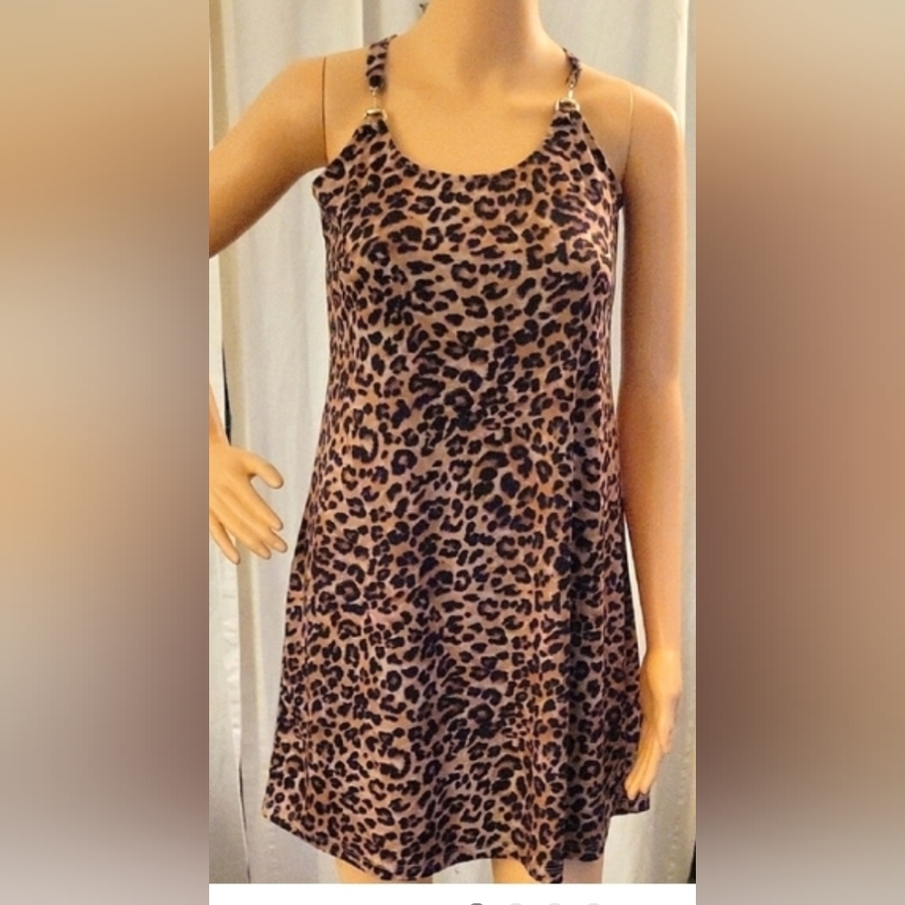 Leopard Print Sleeveless Dress by Boston Proper size XS.